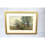 JOHN FAULKNER (1835-1894) A framed and glazed watercolour, 'At Byfield ?' Signed bottom left.