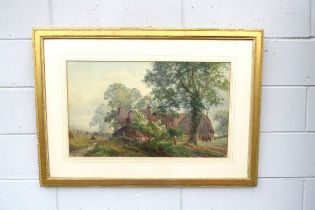 JOHN FAULKNER (1835-1894) A framed and glazed watercolour, 'At Byfield ?' Signed bottom left.