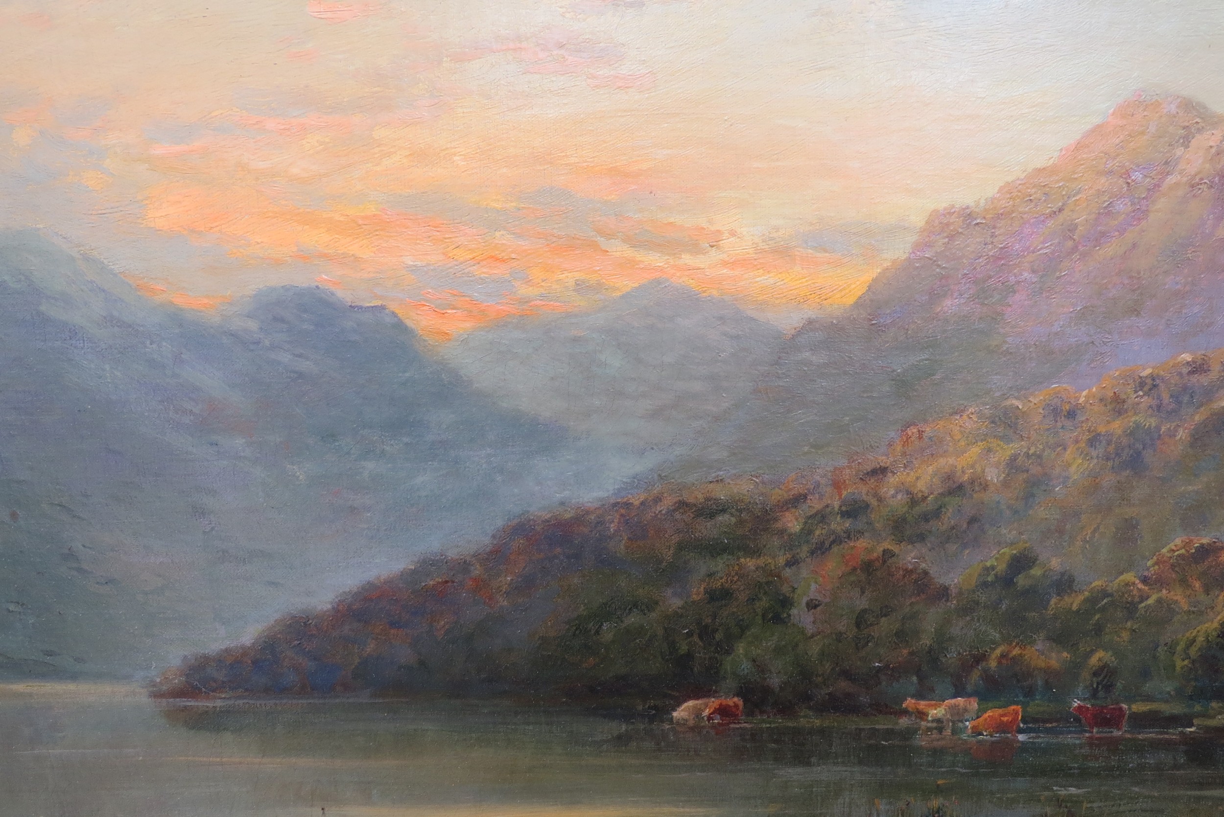 ALFRED FONTVILLE DE BREANSKI (1877-1957) (ARR) An ornate gilt framed oil on canvas 'Falcon Crag, - Image 4 of 11
