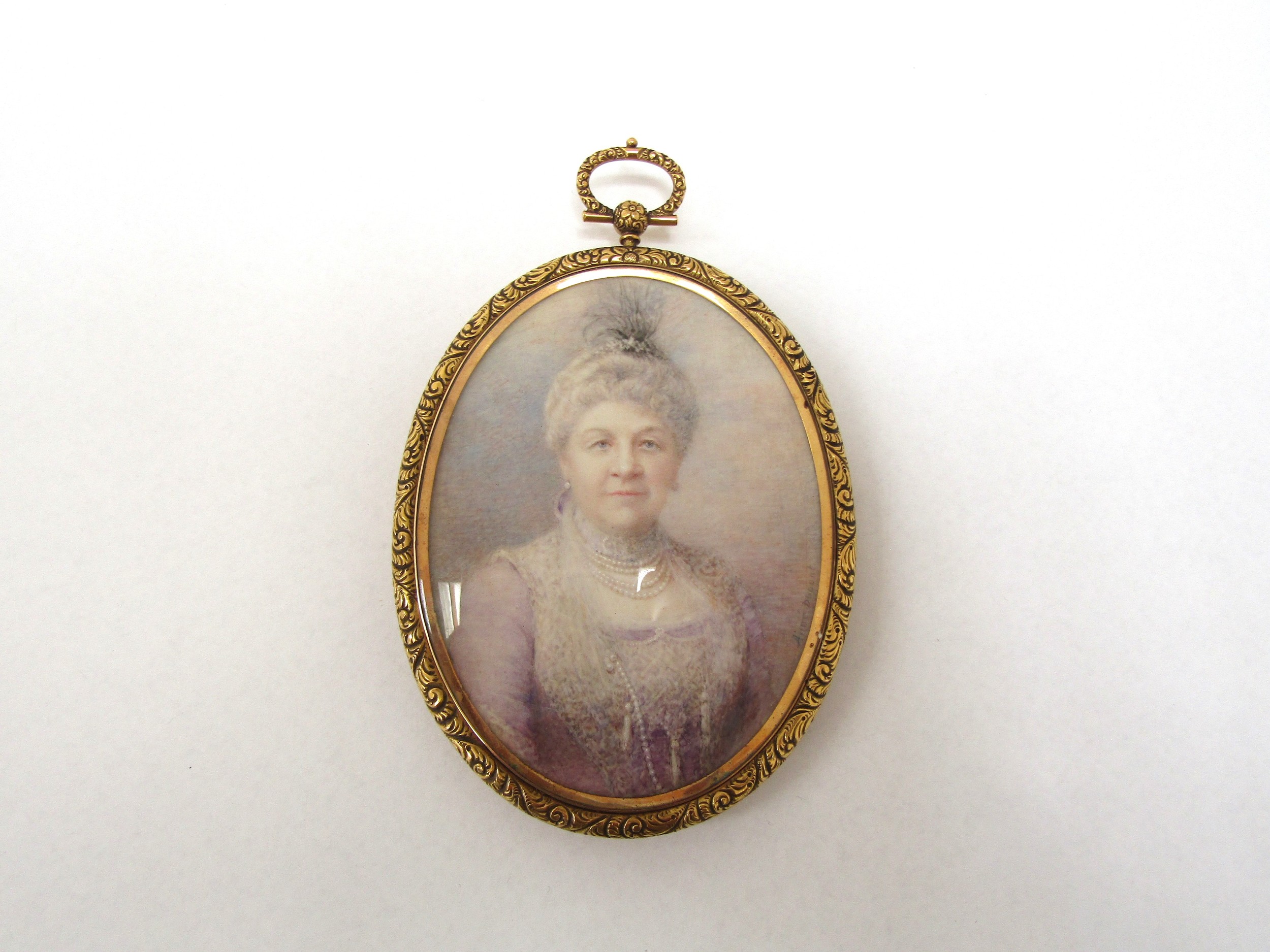 AIME DUPONT (Belgian/American 1842-1900) A miniature watercolour on oval ivory panel, portrait of