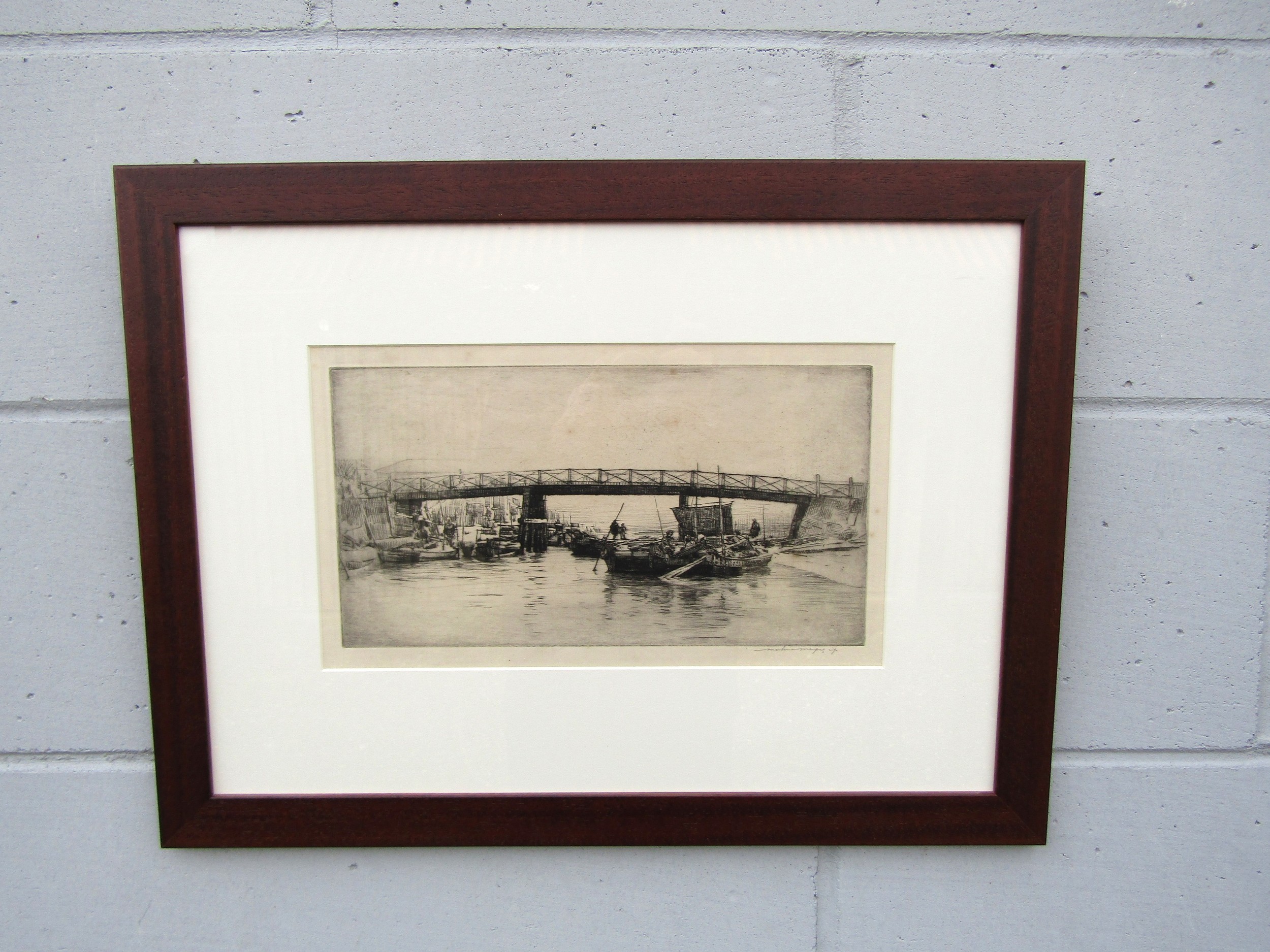 MORTIMER LUDDINGTON MENPES (Australian 1855-1938) 'Upstream from the harbour, Nagasaki' - drypoint