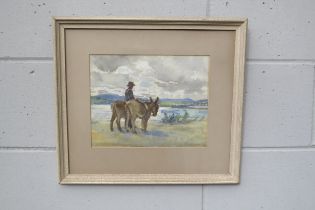 BEATRICE STELLA PEDDAR (1875-1965) A framed and glazed watercolour depicting donkeys and handler