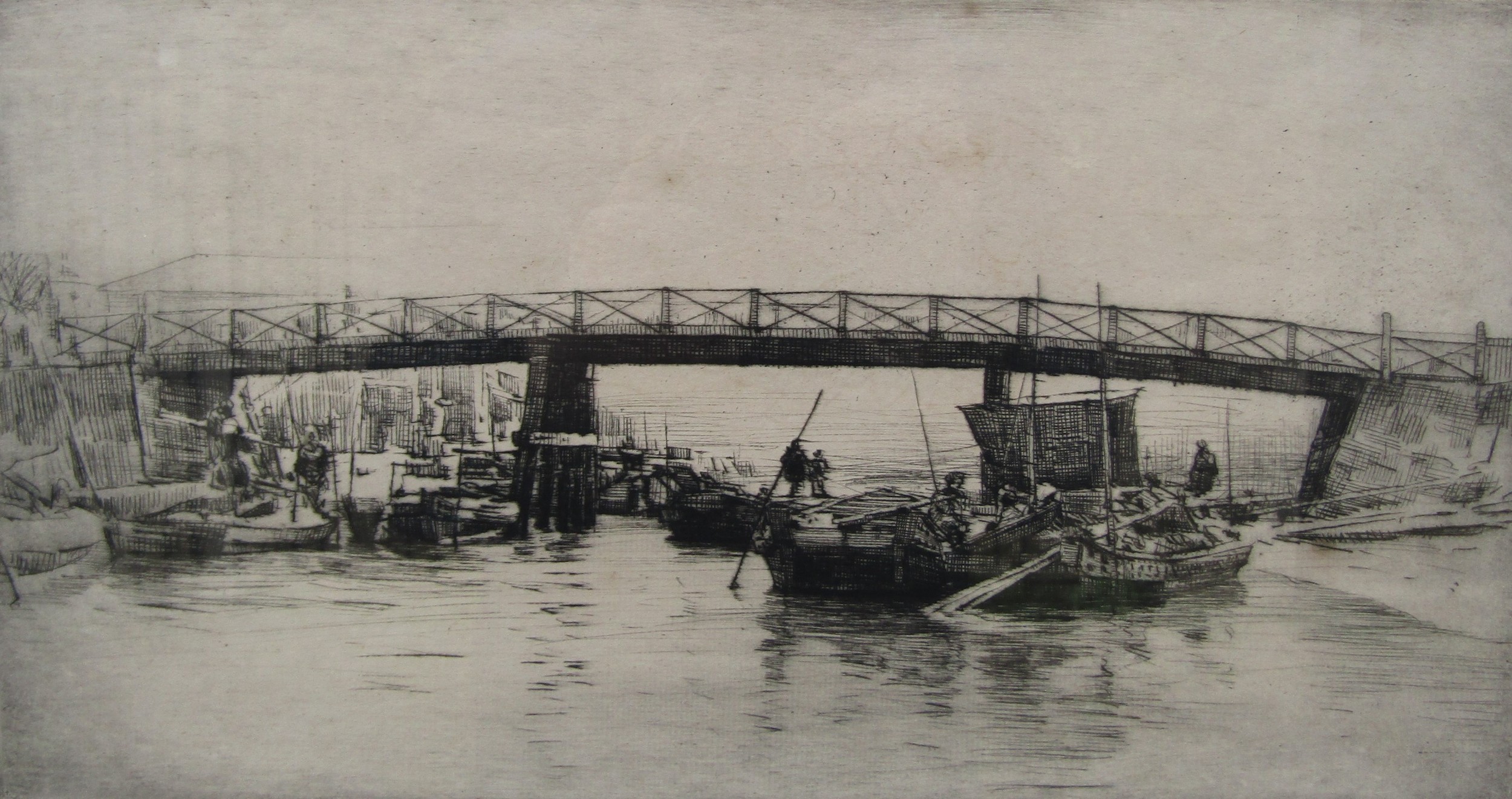 MORTIMER LUDDINGTON MENPES (Australian 1855-1938) 'Upstream from the harbour, Nagasaki' - drypoint - Image 2 of 4