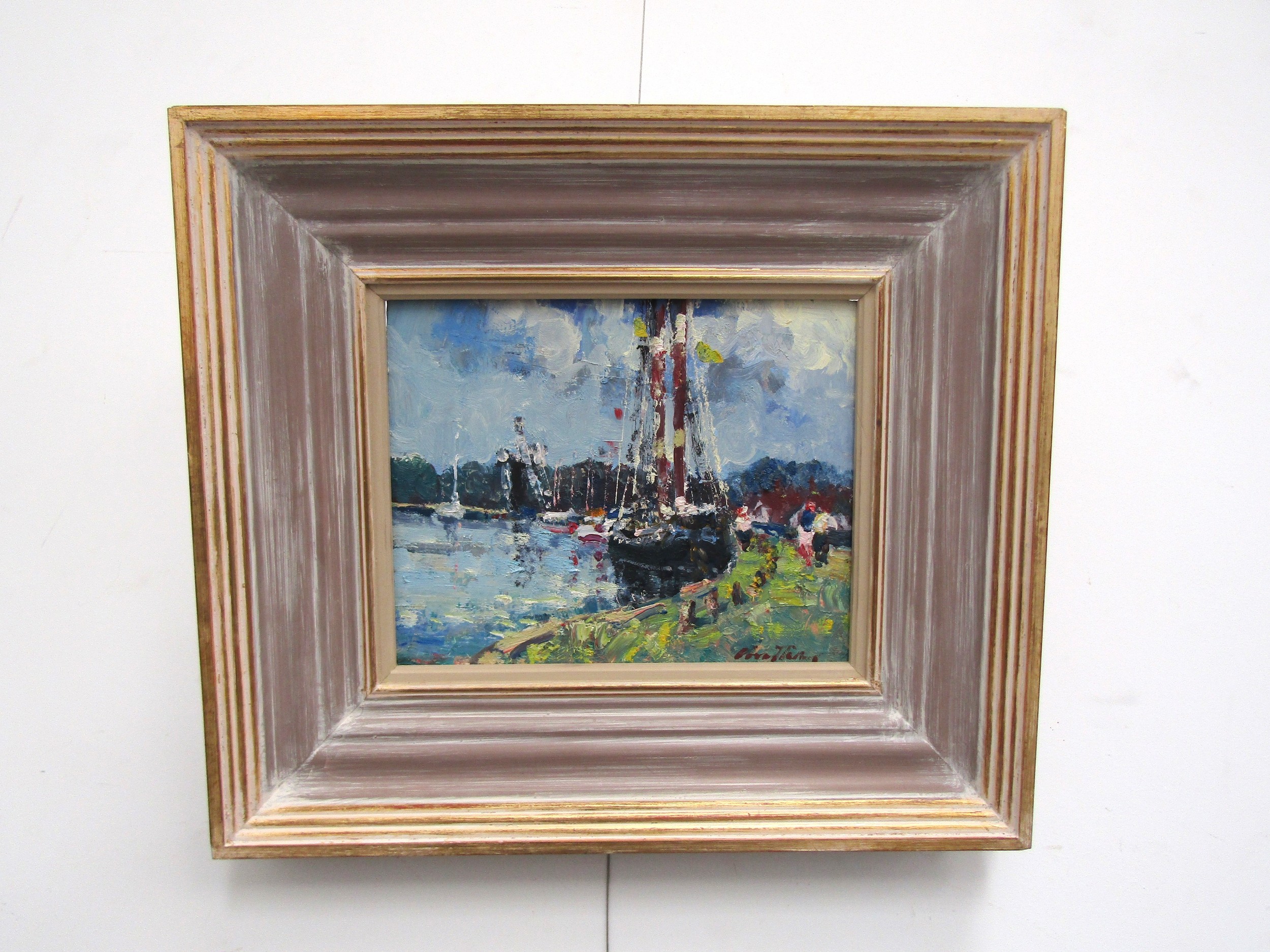 GEOFFREY CHATTEN (b.1938) A framed oil on board - 'St Olaves'. Signed bottom left. Image size 25.5cm