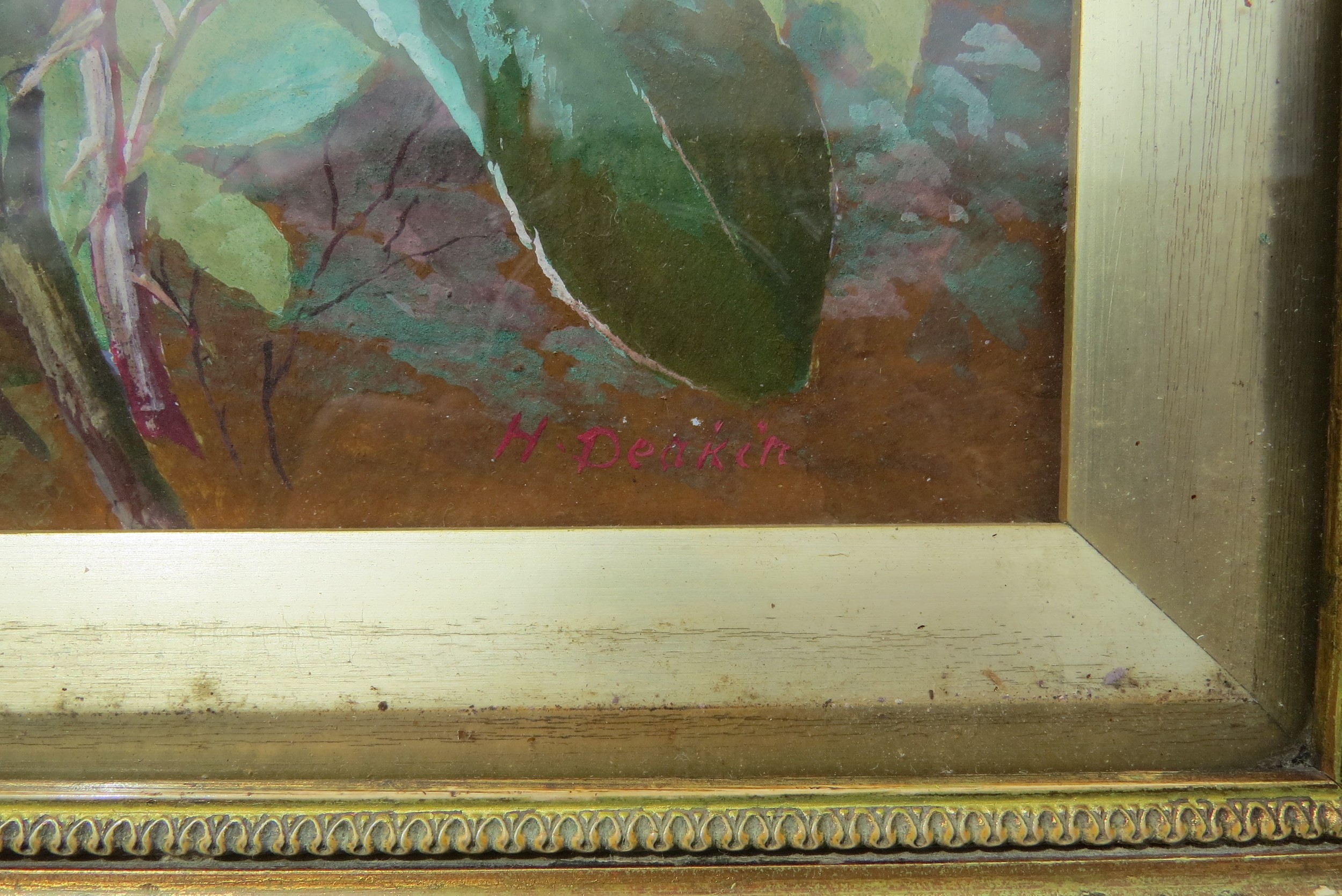 H DEAKIN (XIX/XX) A framed and glazed water and bodycolour, floral study of roses. Signed bottom - Image 3 of 4