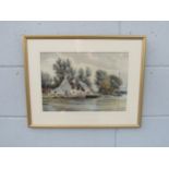 CHARLES MAYES WIGG (1889-1969) A framed and glazed watercolour 'Horning Ferry'. Signed bottom