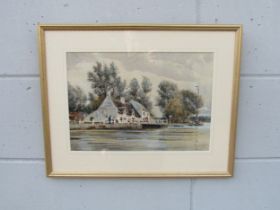 CHARLES MAYES WIGG (1889-1969) A framed and glazed watercolour 'Horning Ferry'. Signed bottom