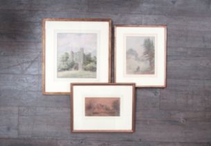 HOLMES EDWIN CORNELIUS WINTER (1851-1935) Three framed and glazed watercolours, gate house ruin
