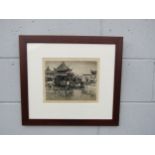 MORTIMER LUDDINGTON MENPES (Australian 1855-1938) 'Tea House, Shanghai' - drypoint etching. Pencil