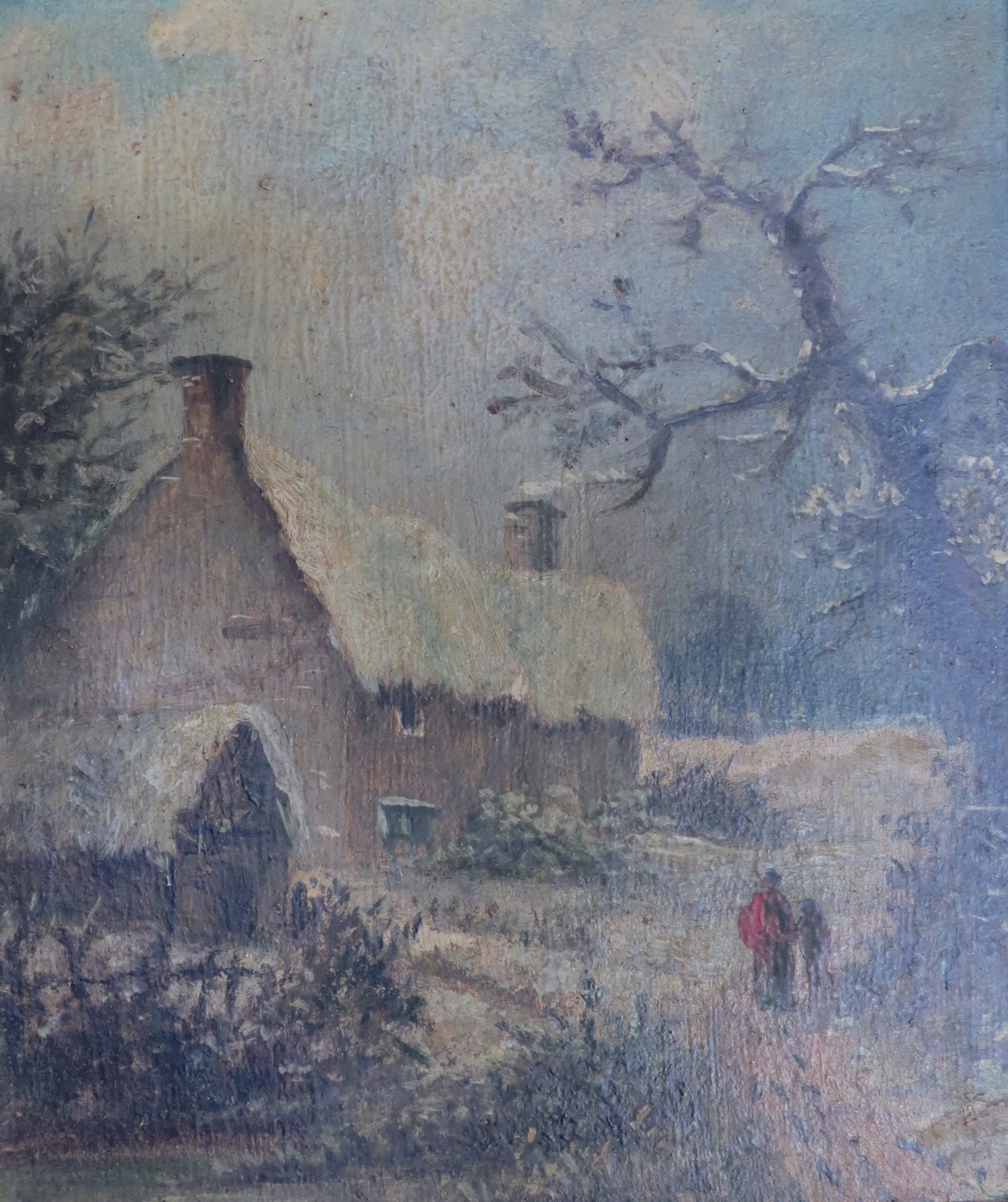 CHARLES MARK MASKELL (1846-1933) The Four Seasons - Four small oils on board, cottage and church - Image 6 of 8
