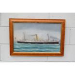 An early 20th Century Neapolitan school gouache of H.M.S Orontes. Unsigned. Framed and glazed. Image