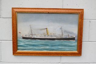 An early 20th Century Neapolitan school gouache of H.M.S Orontes. Unsigned. Framed and glazed. Image