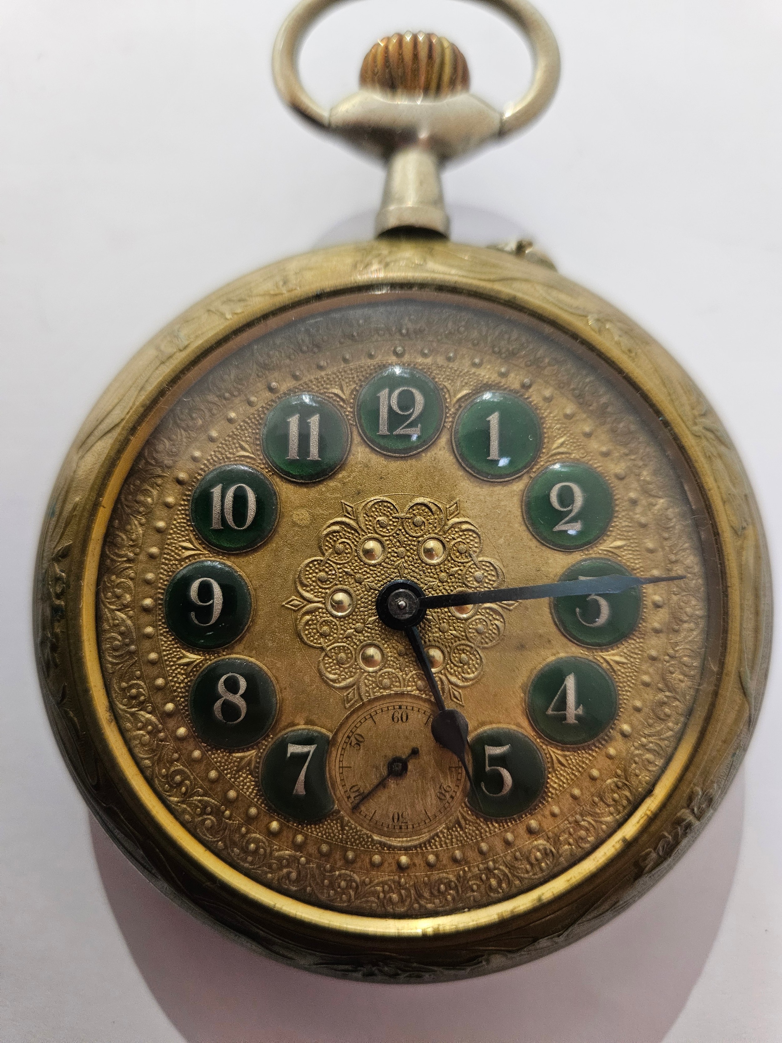 A large Ancre Double Plateau Levees Visibles 15 Rubis pocket watch, engraving to back - Bild 2 aus 4