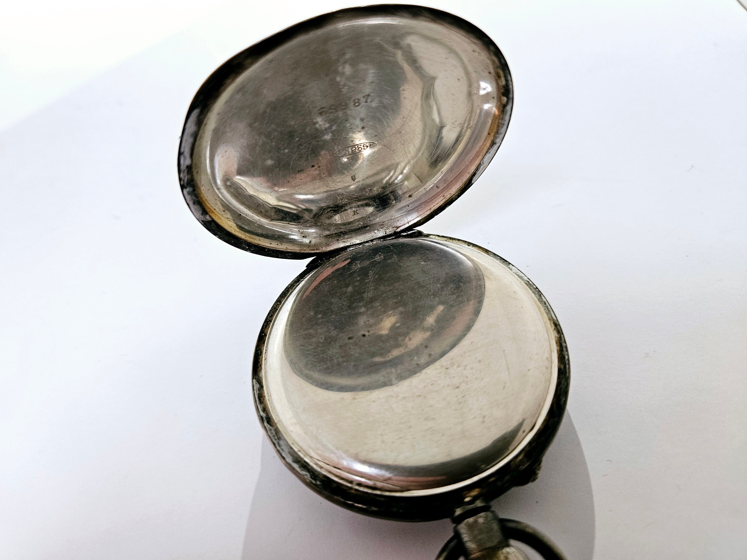 A silver half hunter pocket watch, stamped 925 to case. 91.7g overall - Image 4 of 6