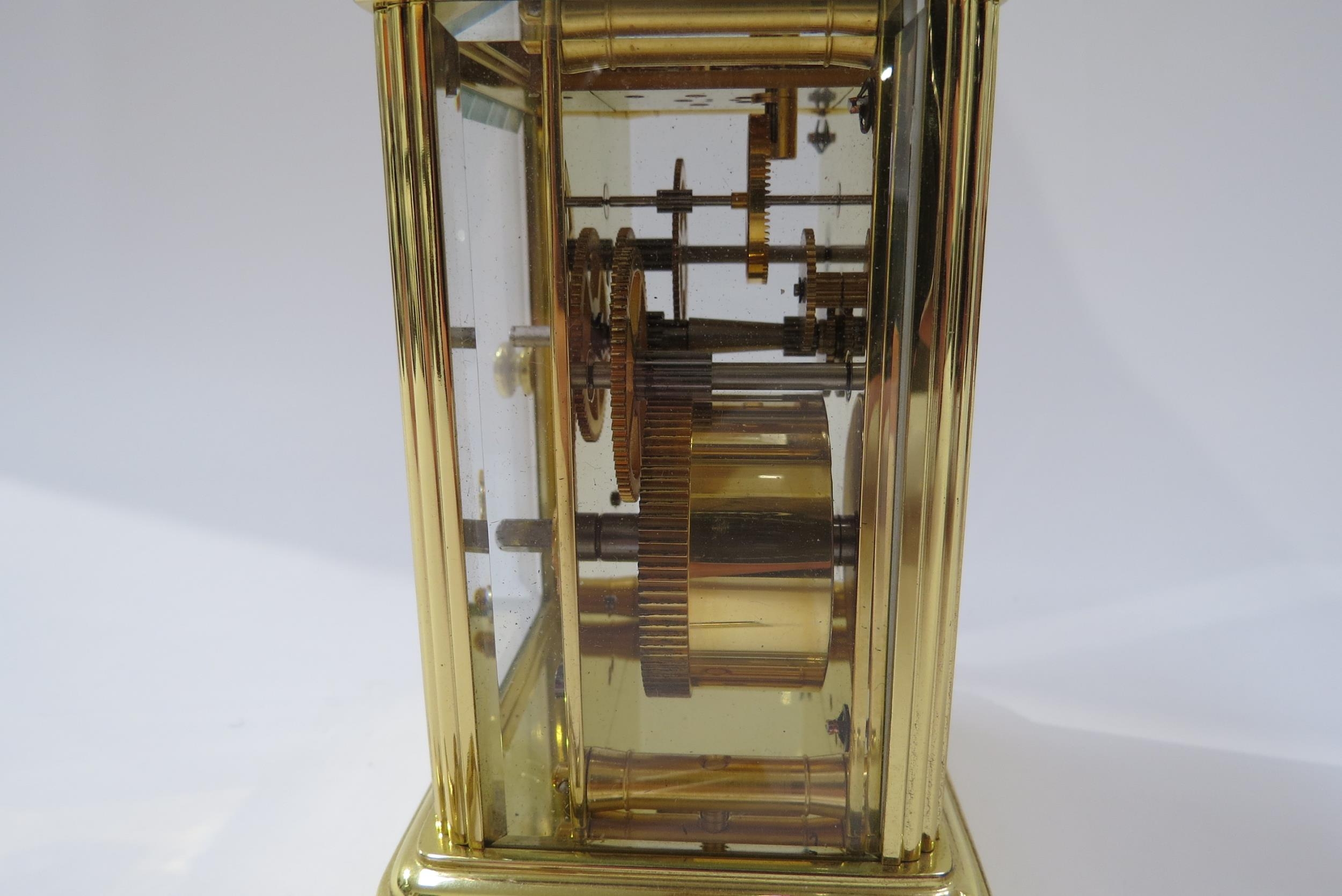A late 20th Century Matthew Norman brass carriage clock, Switzerland movement marked 1754, - Image 4 of 5