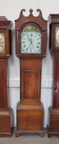 A James Frenine of Sodbury long case clock, oak and mahogany case with swan neck pediment. With