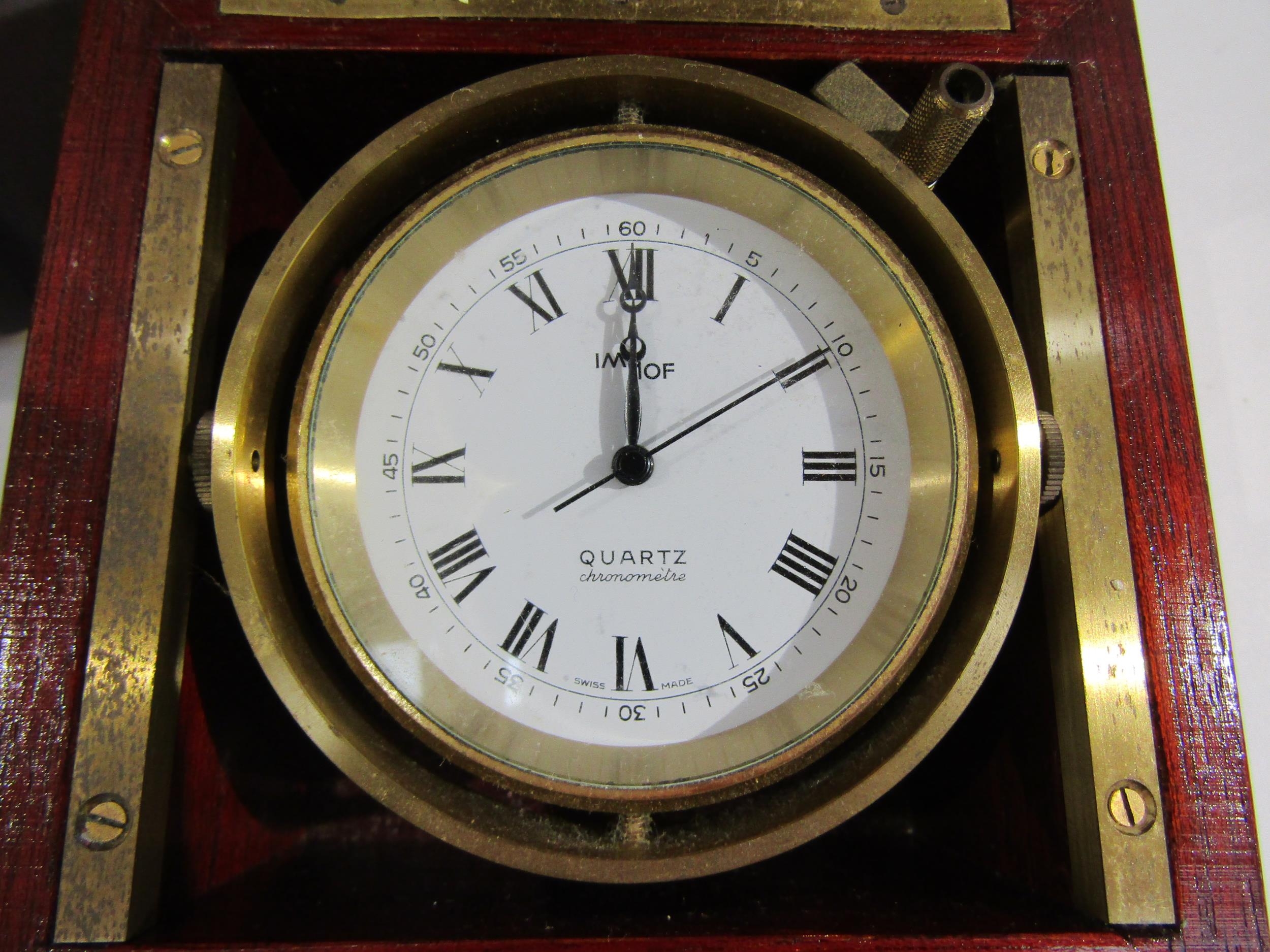 A pair of marine chronometers - one an Imhof quartz Swiss with Roman numerals and outer seconds - Image 2 of 4