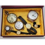 A group of watches including Railway Timekeeper, Sekonda, a silver trench watch, etc.