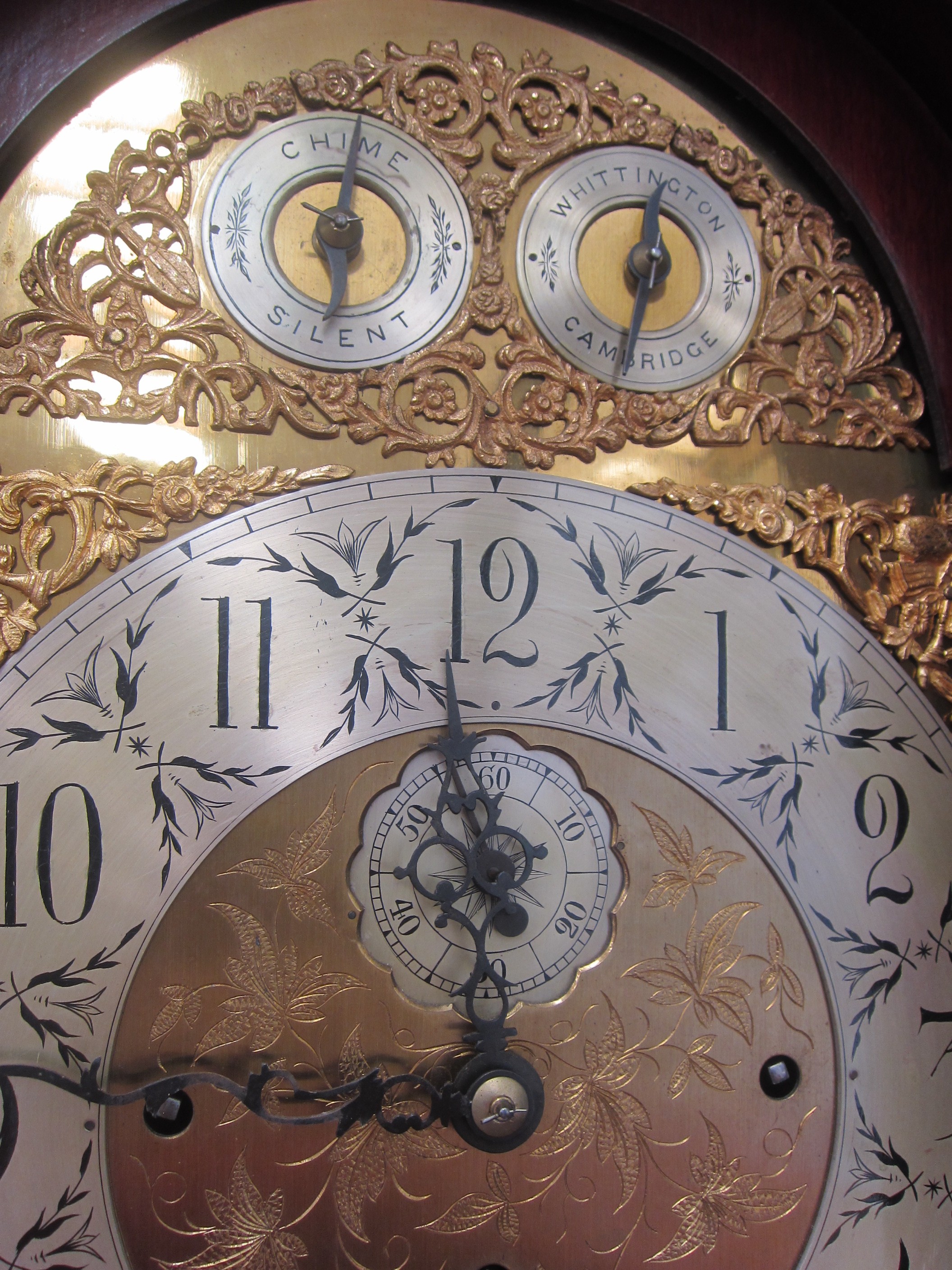 An Edwardian mahogany and inlaid longcase clock with quarterly 8 bell chimes and striking the - Image 3 of 7