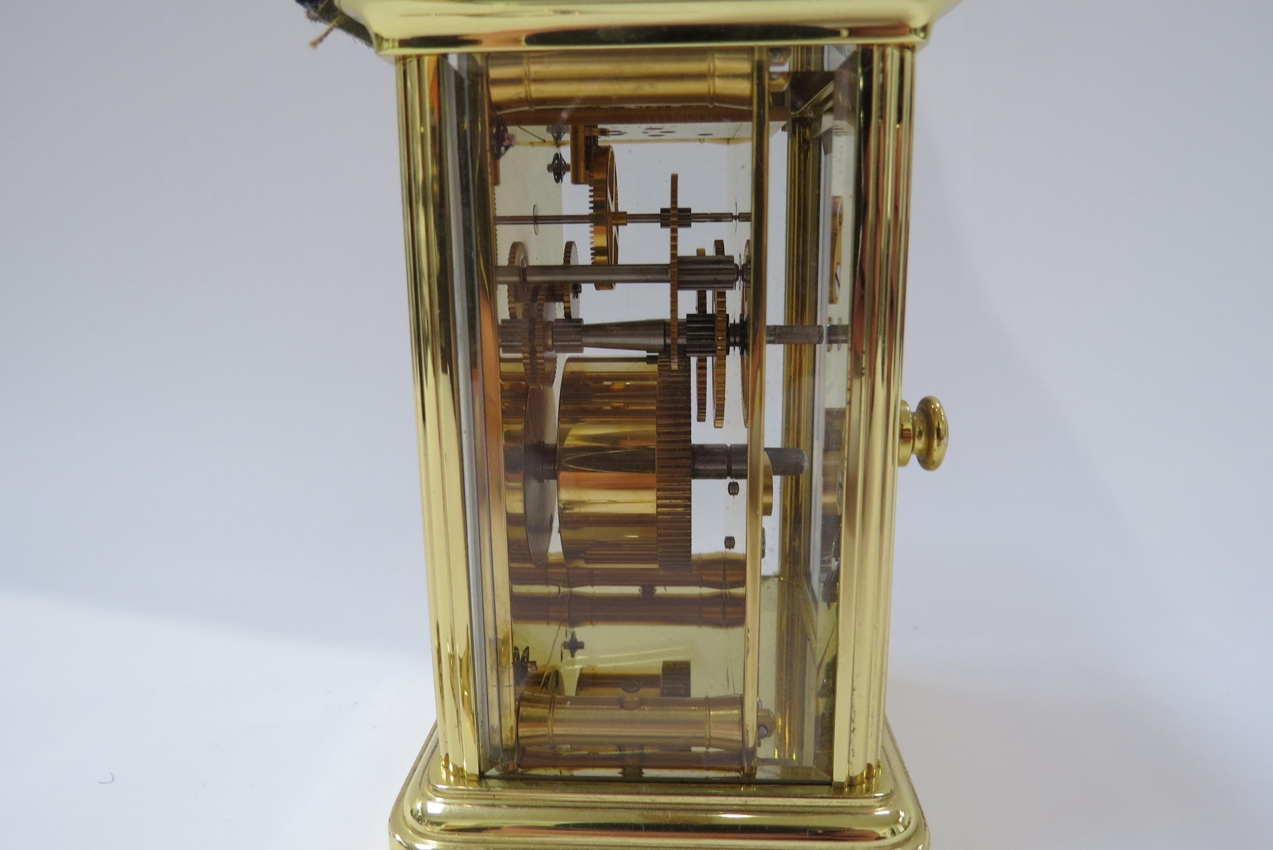 A late 20th Century Matthew Norman brass carriage clock, Switzerland movement marked 1754, - Image 3 of 5
