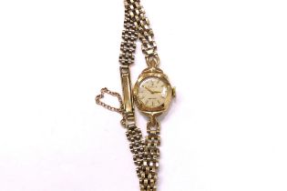 A 9ct gold Rolex Precision ladies wristwatch on gold strap