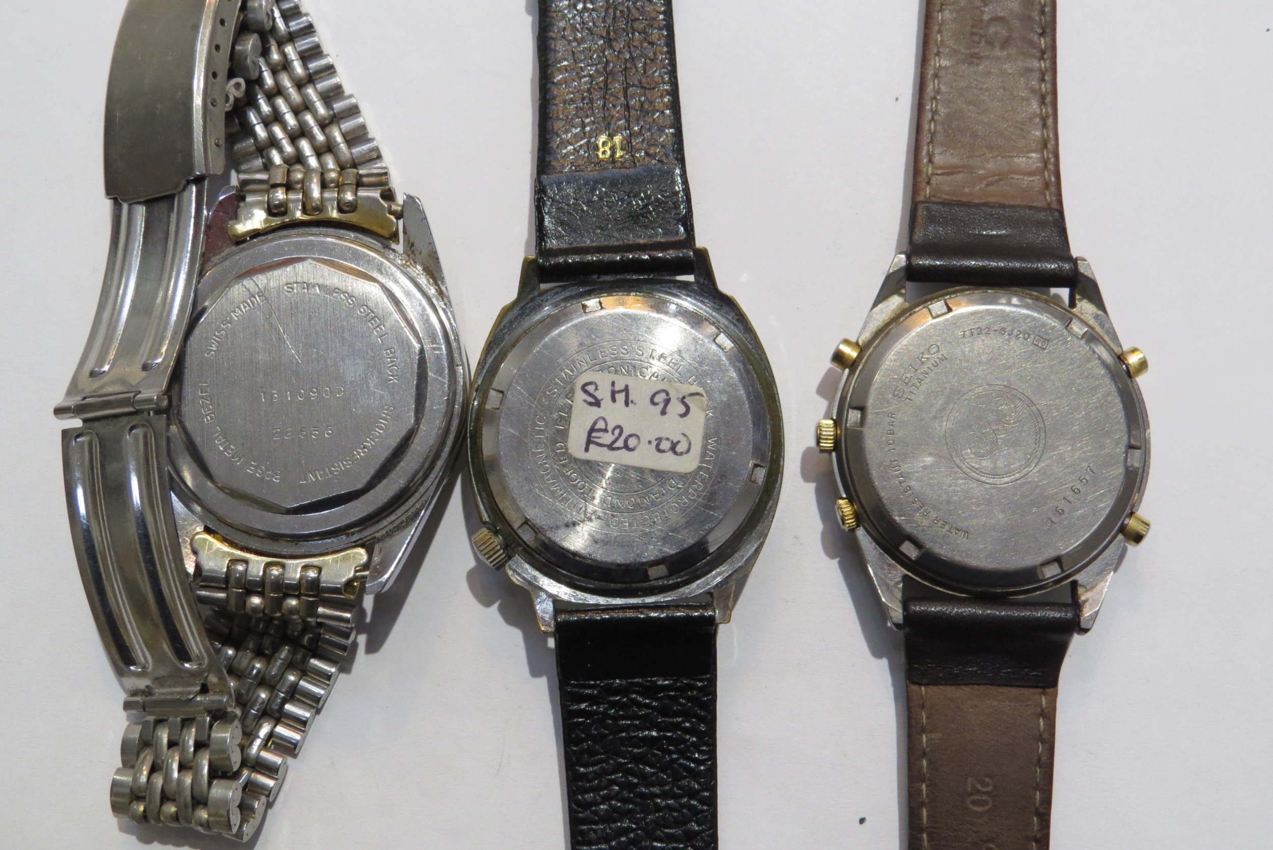 Three gents wristwatches including Stanley de Luxe 25year antimagnetic manual & Seiko Titanium - Image 2 of 3