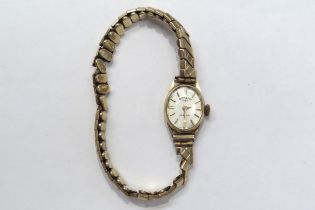 A 9ct gold cased ladies Rotary wristwatch, stamp to strap