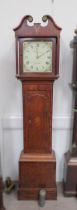 A Georgian mahogany shell inlay longcase clock by Josh Willson, Stamford, with weight. 206cm high