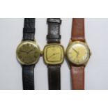 Three stainless steel backed gents watches Rotary, Ruhla & Majorex