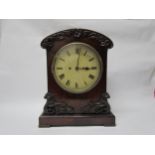 A 19th Century mahogany cased bracket clock, twin fusee movement with rack strike on a bell, case