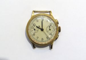 A Berthoud Geneve Chonograph, back plate missing, movement marked 385, case dented
