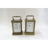 Two brass carriage clocks including French with bevelled glass