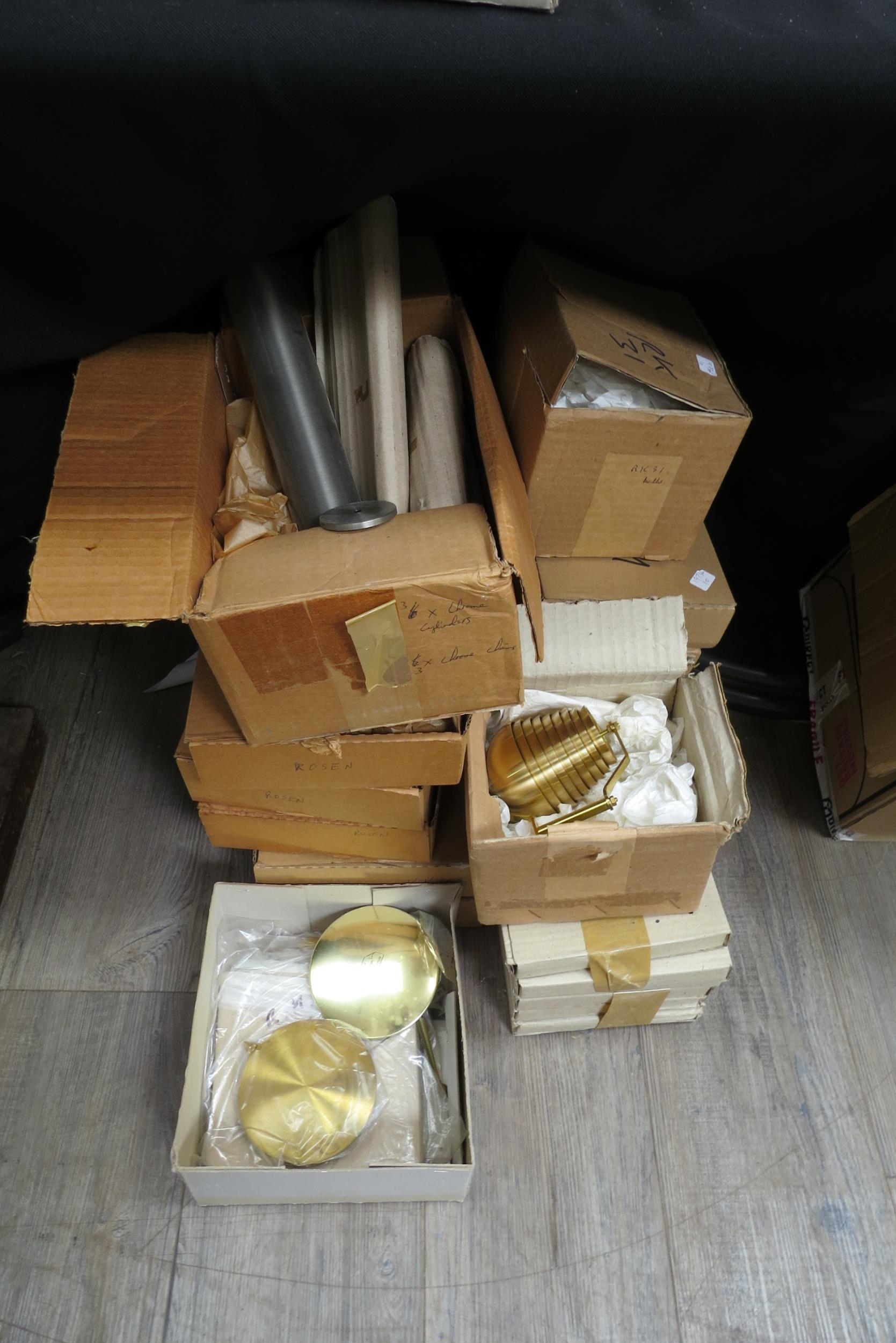 A quantity of modern longcase weight shells, bobs, chains and bells - Image 2 of 3