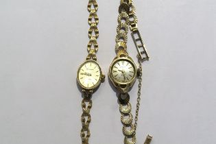 A Rotary 9ct gold ladies wristwatch and 9ct gold Geneve Quartz wristwatch, 18g gross weight