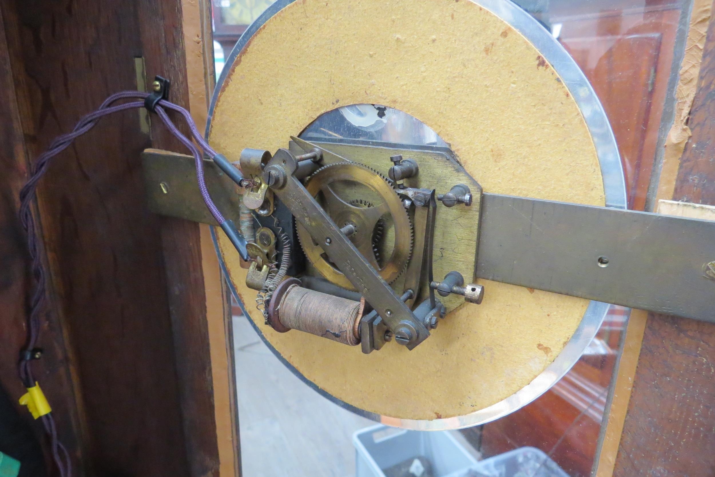 A Synchronome electric longcase regulator clock with Roman numeral and silvered dial with outer - Image 3 of 6