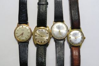 Four vintage mens wristwatches including Relide Automatic, Timey Automatic, Curtis and Crown