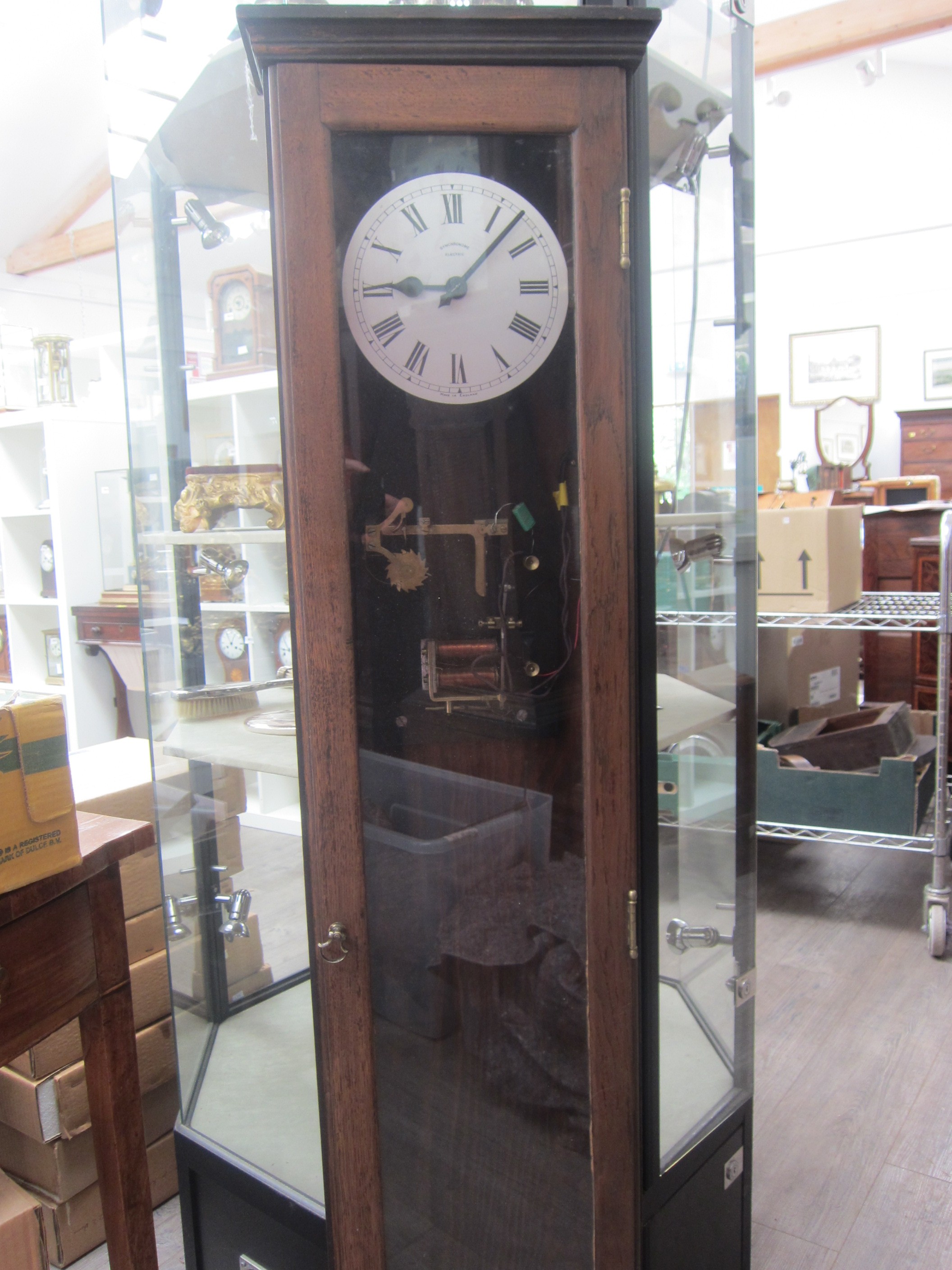 A Synchronome electric longcase regulator clock with Roman numeral and silvered dial with outer - Image 2 of 6