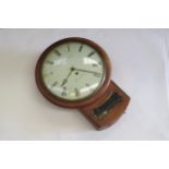 A Georgian M Wilson & Son, Peterborough single fusee drop dial wall clock, dial shows flaking. 12