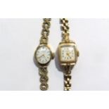 A 9ct gold Majex non magnetic wristwatch and Rotary 9ct gold 21 jewel wristwatch, gross weight 28g
