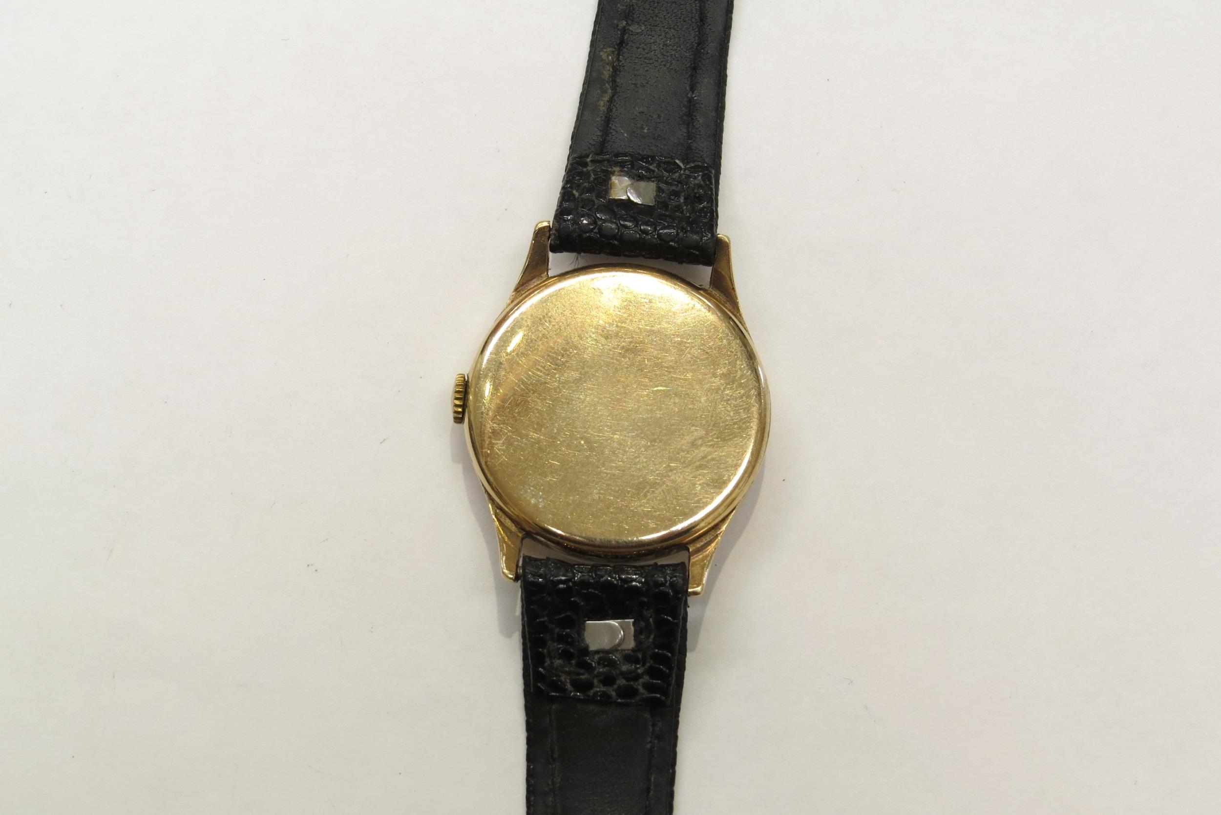 A mid 20th Century 9ct gold cased Omega gentleman's wristwatch with subsidiary seconds dial, on - Image 2 of 6