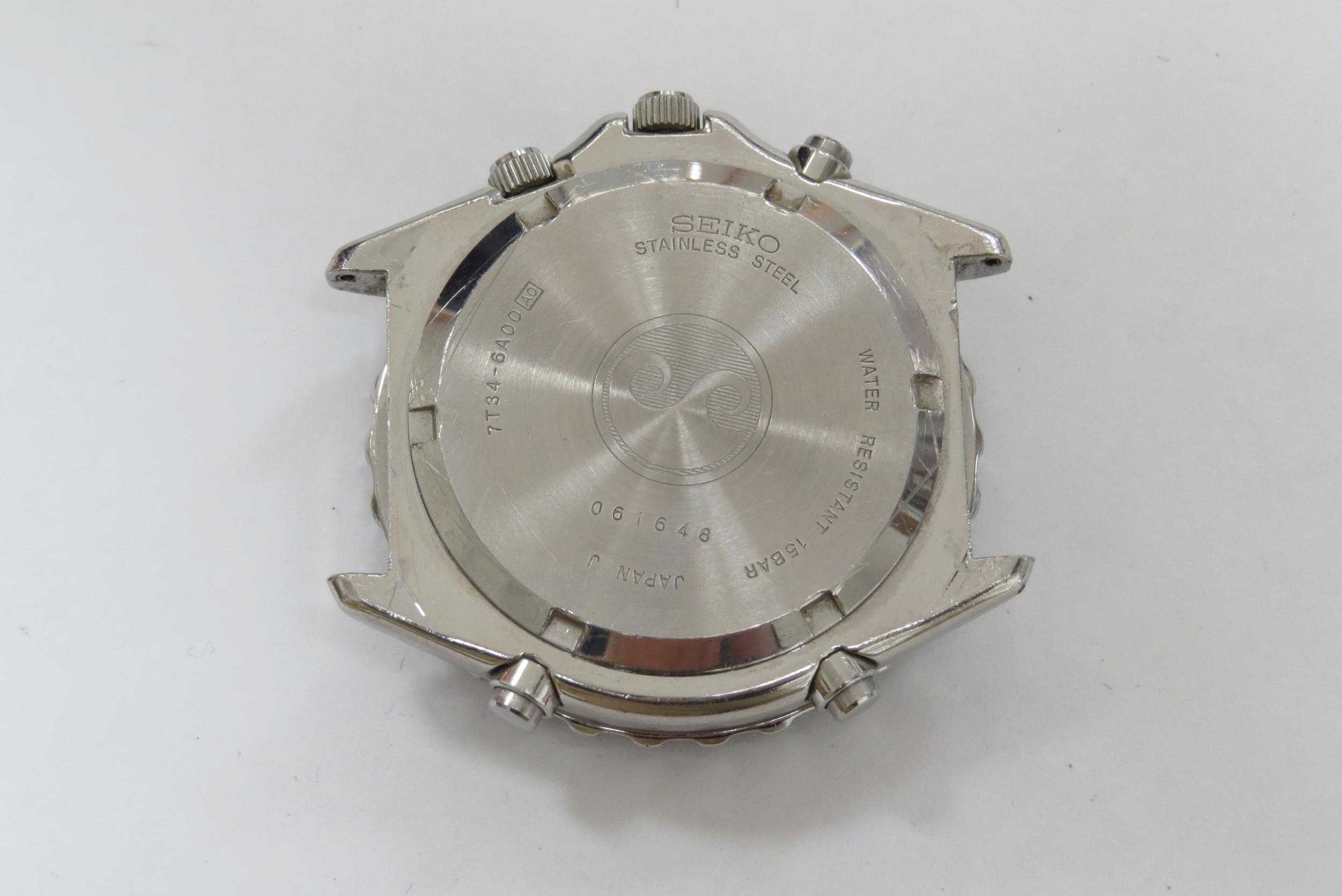 A Seiko Sports chronograph wristwatch, no strap - Image 7 of 7