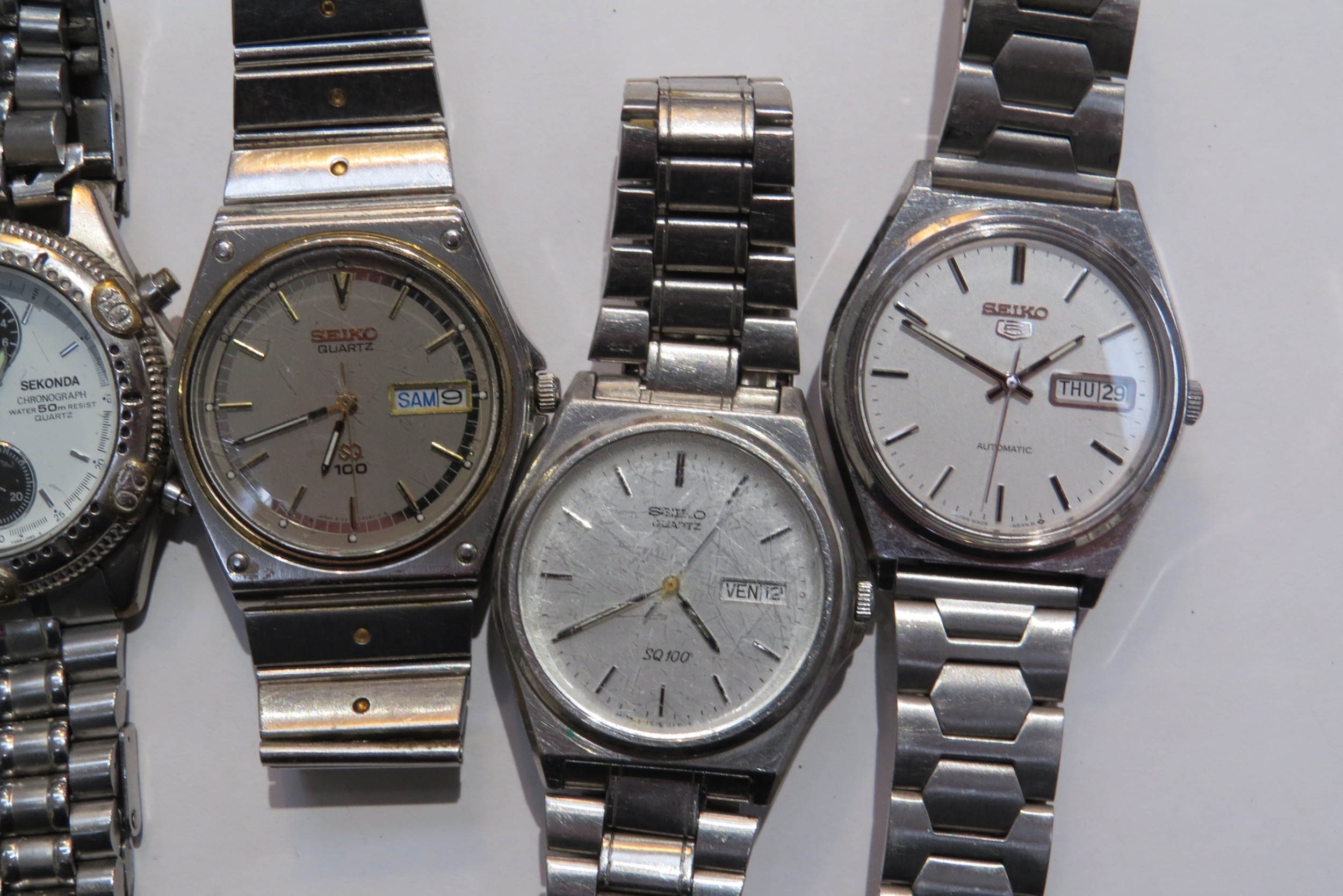 Six Seiko gents wristwatches including two chronograph, two quartz SQ100 and an automatic - Image 3 of 3