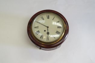 A 19th Century small 8 inch dial fusee dial clock wth balance escapement instead of pendulum