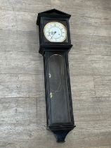 A late 19th Century Vienna Regulator wall hanging drop dial clock with two train movement striking