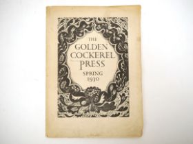 'The Golden Cockerel Press Spring 1930', [12]pp booklet, engraved ills. by Eric Ravilious, Eric Gill