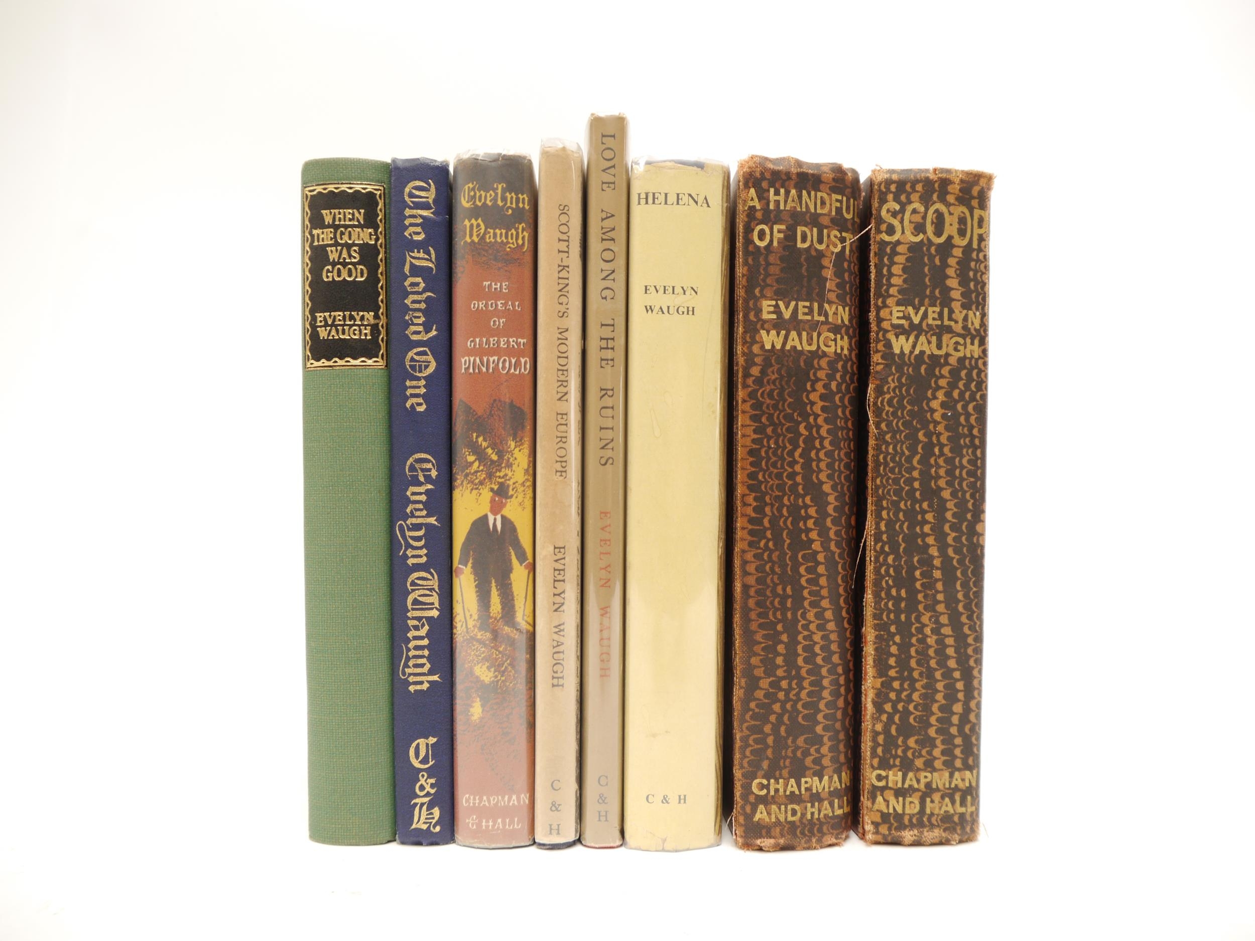 Evelyn Waugh, 8 titles, 7 of which all first editions published London, Chapman & Hall,