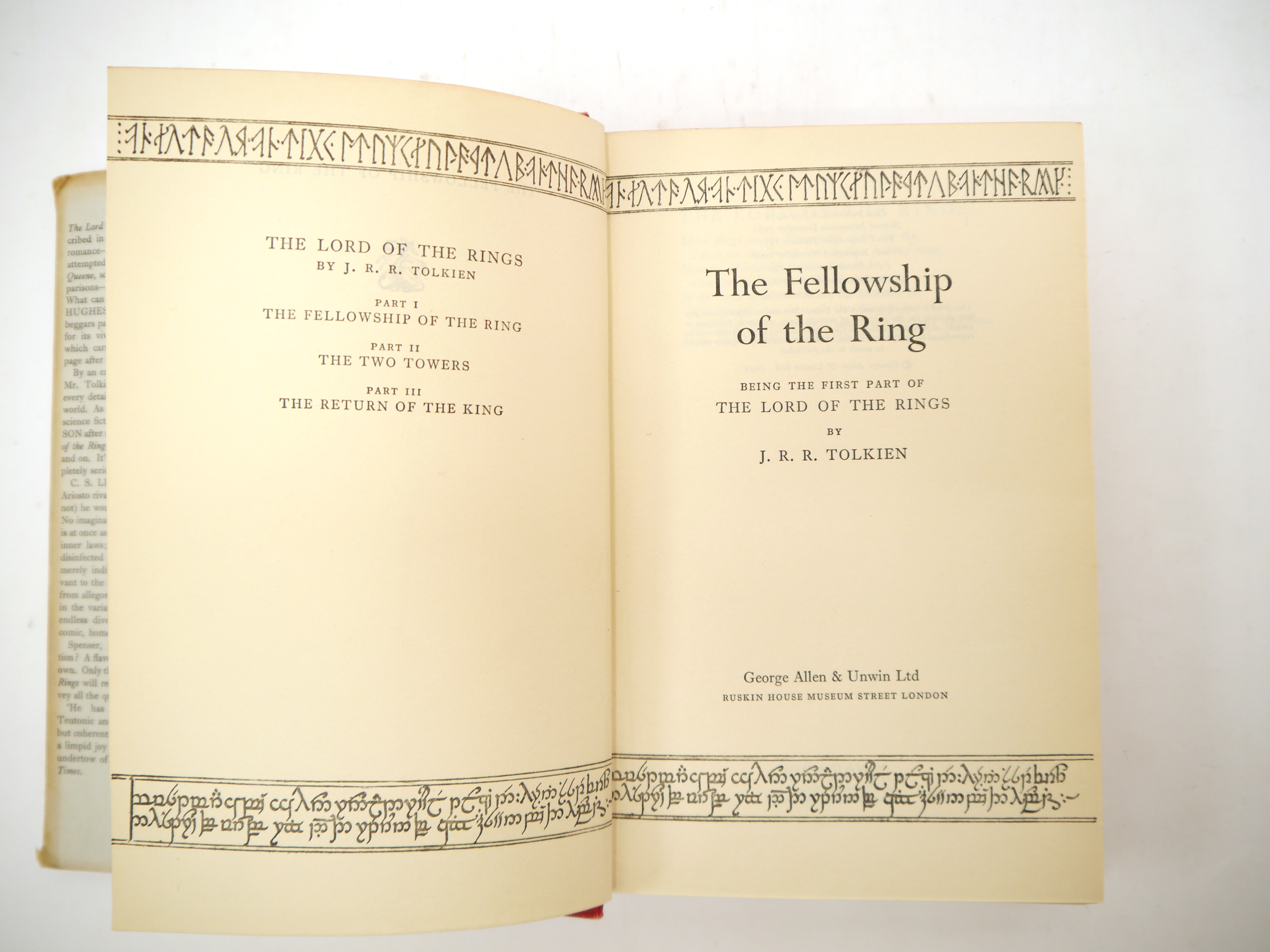 J.R.R. Tolkien: 'The Fellowship of the Ring. Being the First Part of The Lord of the Rings', London, - Image 2 of 7