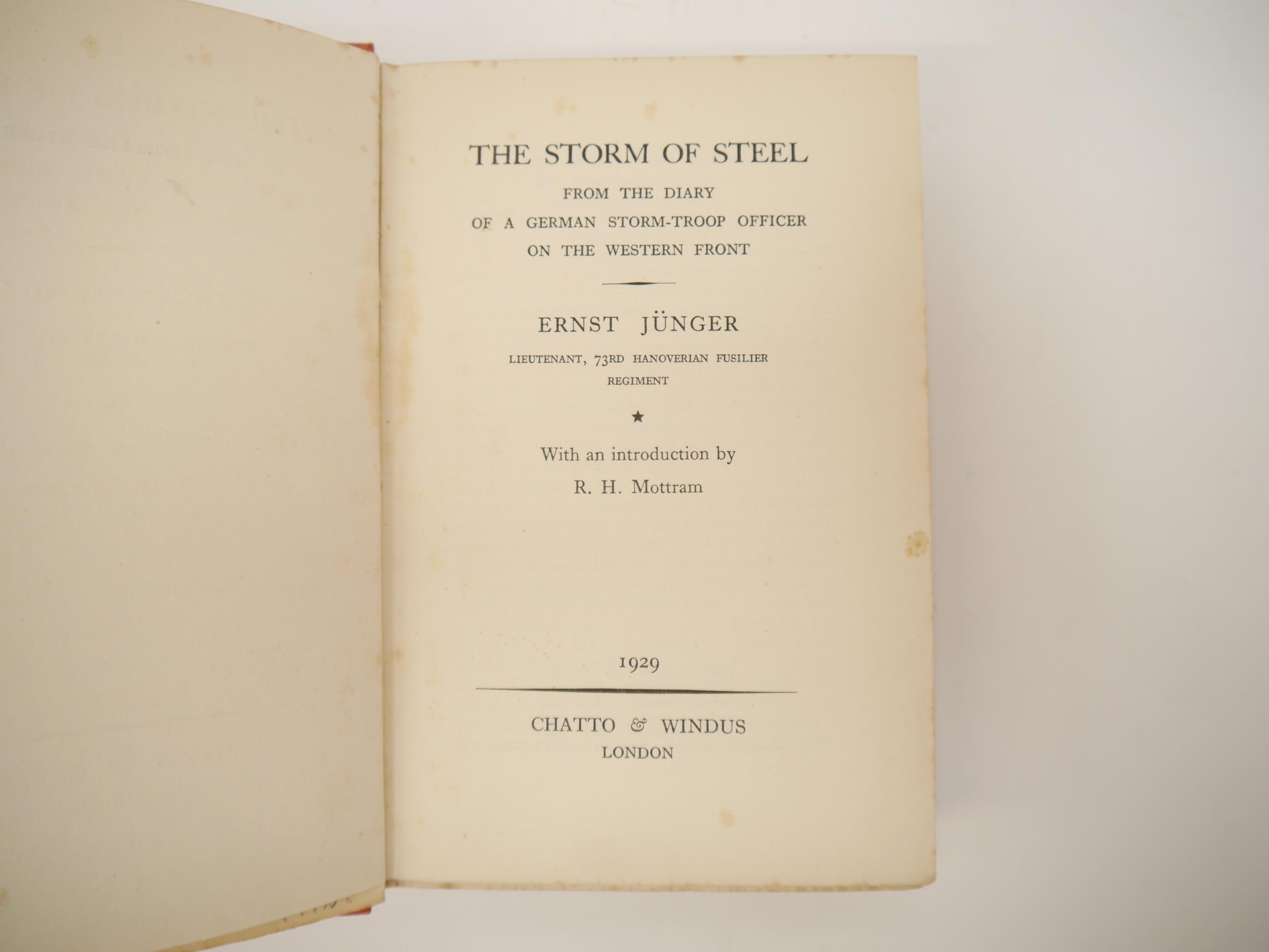 Ernst Jünger: 'The Storm of Steel. From the Diary of a German Storm-Troop Officer on the Western