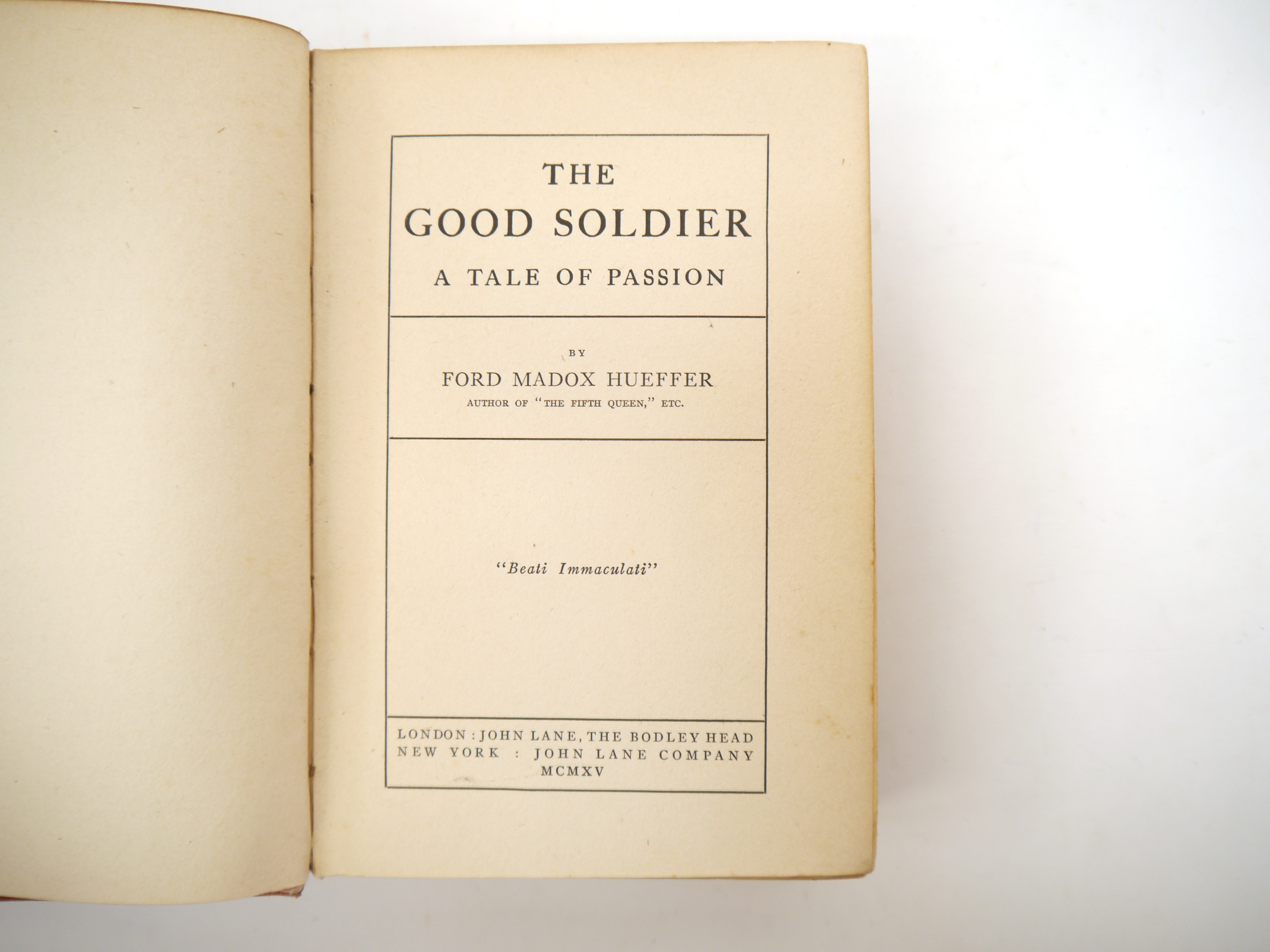 Ford Madox Ford (as Ford Madox Hueffer): 'The Good Soldier: A Tale of Passion', London, John Lane - Image 2 of 10
