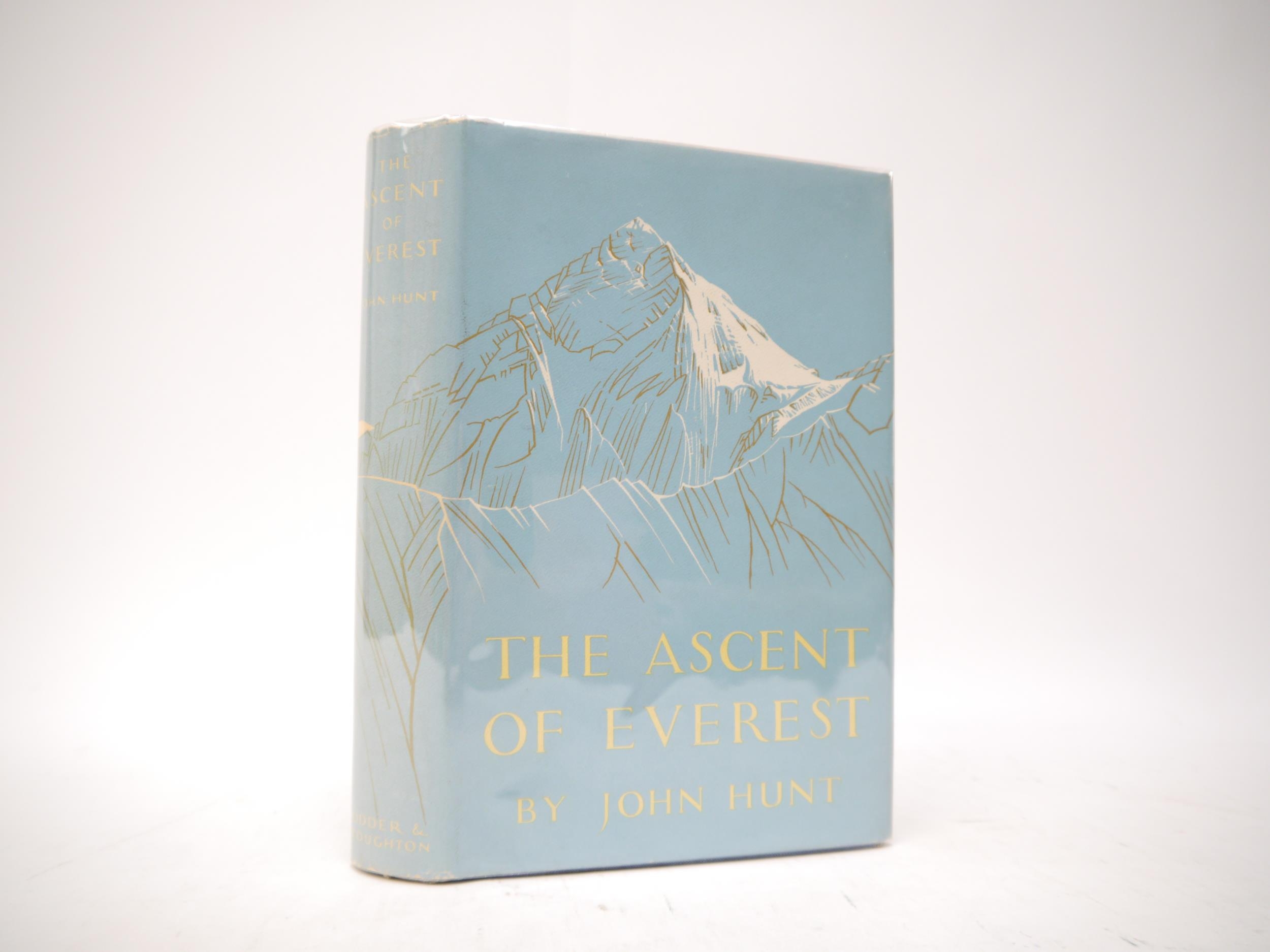 John Hunt: 'The Ascent of Everest', London, Hodder & Stoughton, 1953, 1st edition, signed by the - Image 3 of 4